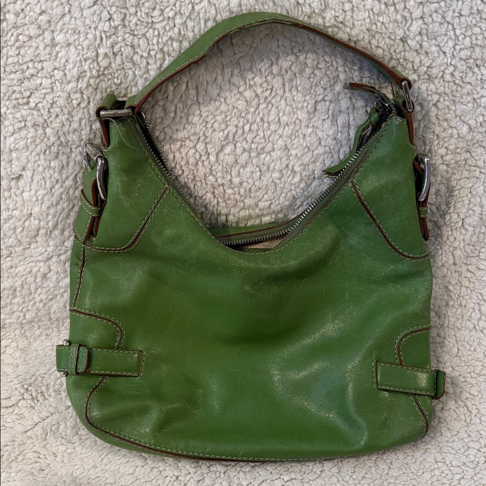 Michael Kors Green Leather Shoulder Bag